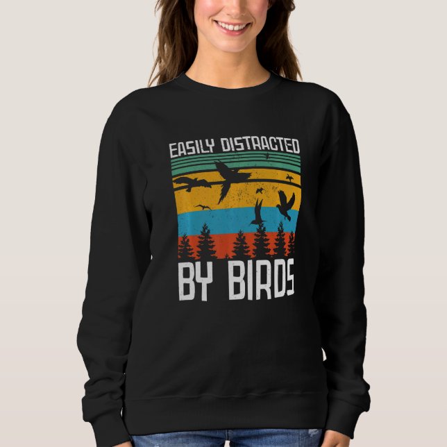 Sweatshirt Facilement Distrait Par Oiseaux Oiseaux Oiseaux Ob (Devant)