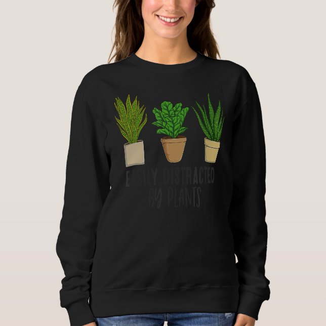 Sweatshirt Facilement Distrait Par Plante Plante Jardinage (Devant)