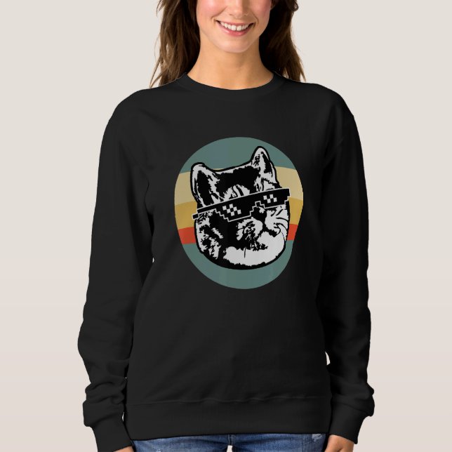 Sweatshirt Faire avec ça Chat qui respire lourdement Coucher  (Devant)