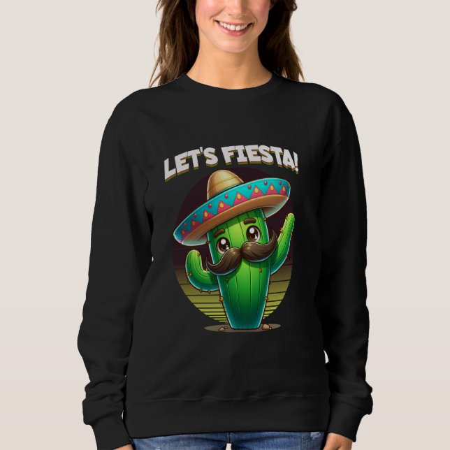 Sweatshirt Faisons la Fête Cinco de Mayo Dabbing Cactus Moust (Devant)