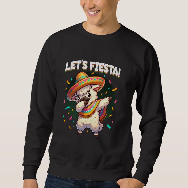 Sweatshirt Faisons la Fête Llama Dabbing Moustache Sombrero C (Devant)