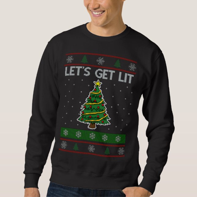 Sweatshirt Faisons Lit Arbre de Noël Vilain Sweater Fun (Devant)
