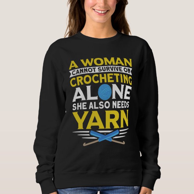 Sweatshirt Fait main au crochet dicton crochet (Devant)