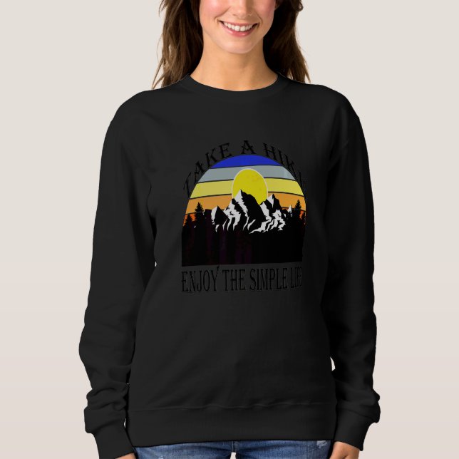 Sweatshirt Faites une randonnée, profitez de la vie simple Es (Devant)