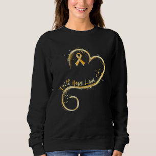 Sweatshirt Faith Hope Love Yellow Ribbon Endometriosis Award