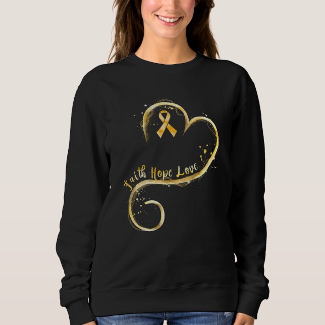 Sweatshirt Faith Hope Love Yellow Ribbon Endometriosis Award (Devant)