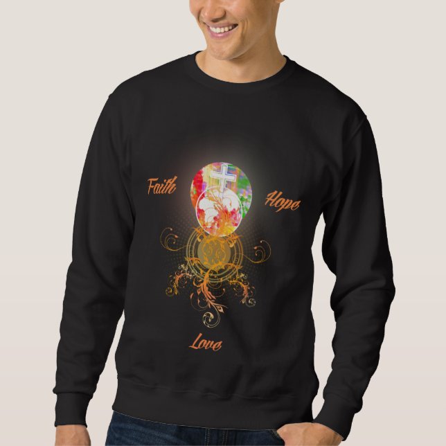 Sweatshirt Faith Love God Lord Hope Jesus Christ Christmas Re (Devant)