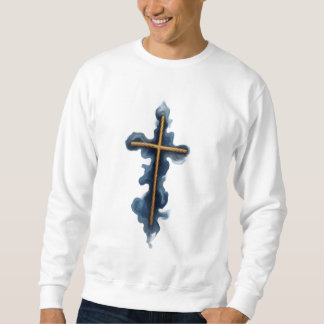 Sweatshirt Faith Over Fear Watercolor Cross 