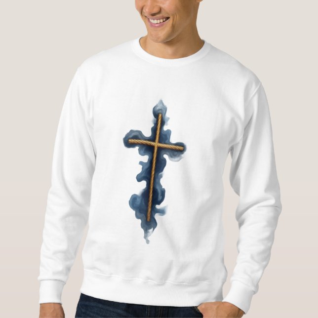 Sweatshirt Faith Over Fear Watercolor Cross  (Devant)