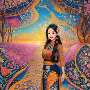 Sweatshirt Faits cool sur Retro Bali Batik Design -