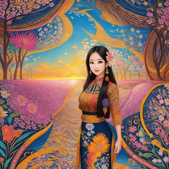 Sweatshirt Faits cool sur Retro Bali Batik Design - (Créateur téléchargé)