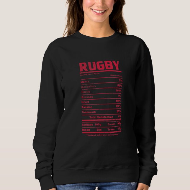 Sweatshirt Faits de nutrition de rugby Joueurs de rugger Équi (Devant)