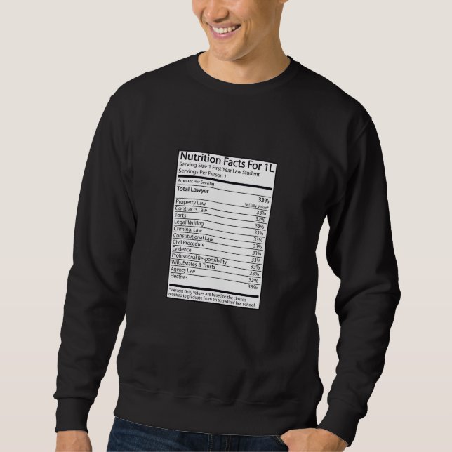 Sweatshirt Faits de nutrition pour 1L (Devant)