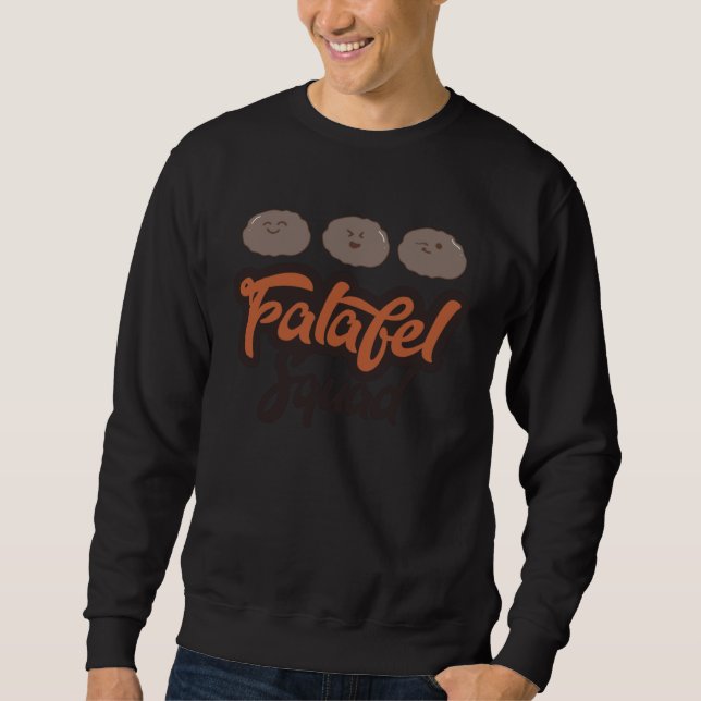 Sweatshirt Falafel Squad Ironic Quote Healhty Vegan Hummus (Devant)