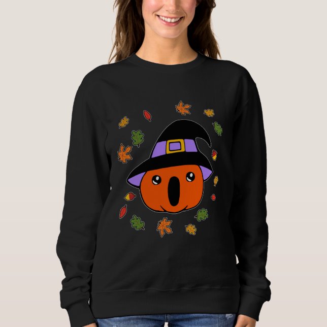 Sweatshirt Fall Autumn Pumpkin Witch Halloween Costume With L (Devant)