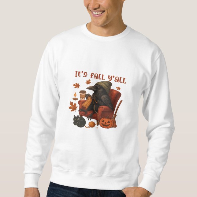 Sweatshirt Fall Crow - It’s Fall Y’all Art (Devant)