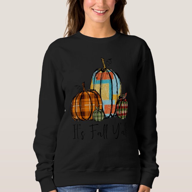 Sweatshirt Fall Pumpkin Fabric Pieces Fall Y'all Quilting Sew (Devant)