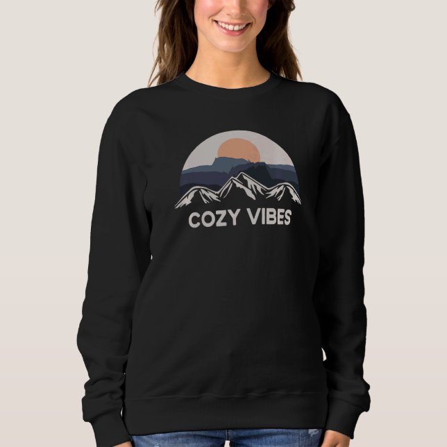 Sweatshirt Fall  Quote Cozy Vibes Teal Bold (Devant)