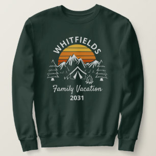 Sweatshirt Famille Camping vacances Nom de famille Personnali