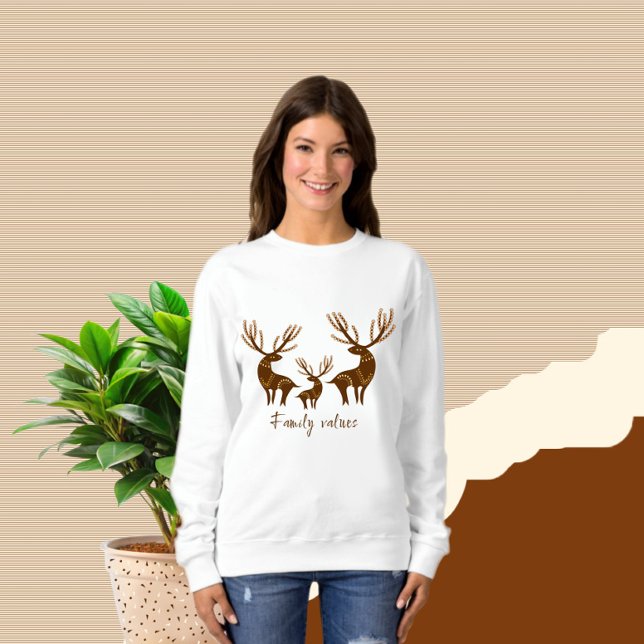 Sweatshirt Famille de cerfs Brown (Créateur téléchargé)