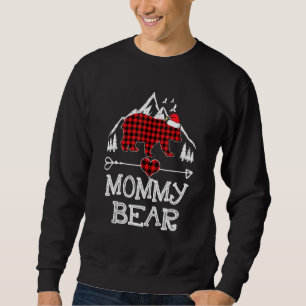 Sweatshirt Famille de Pyjama Correspondant à l'Ours Rouge Pla
