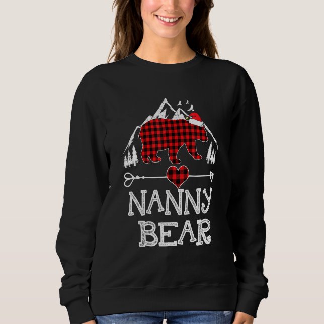 Sweatshirt Famille de pyjama de jumelage d'ours de nounou rou (Devant)