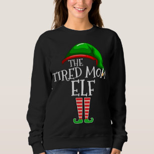Sweatshirt Famille d'elfes maman fatiguée correspondant cadea
