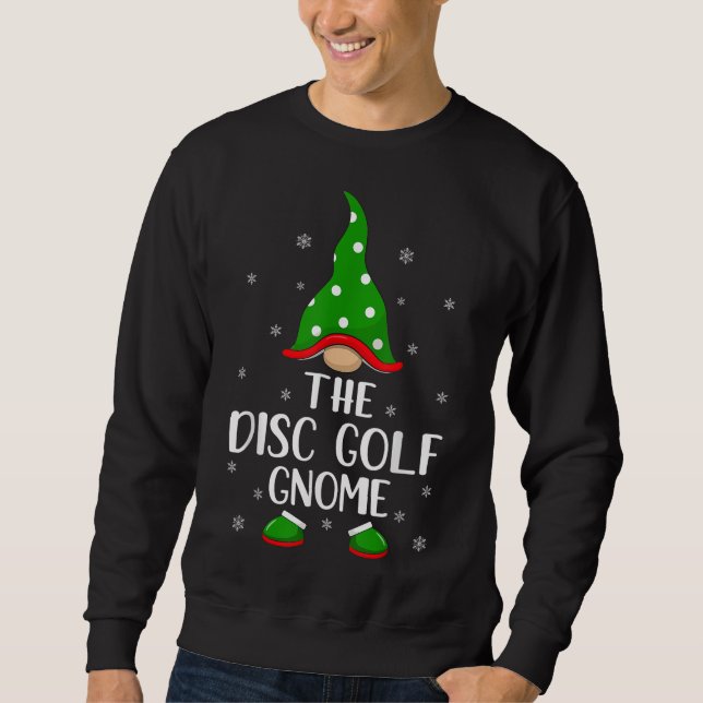 Sweatshirt Famille Drôle Matching The Disk Golf Gnome Christm (Devant)