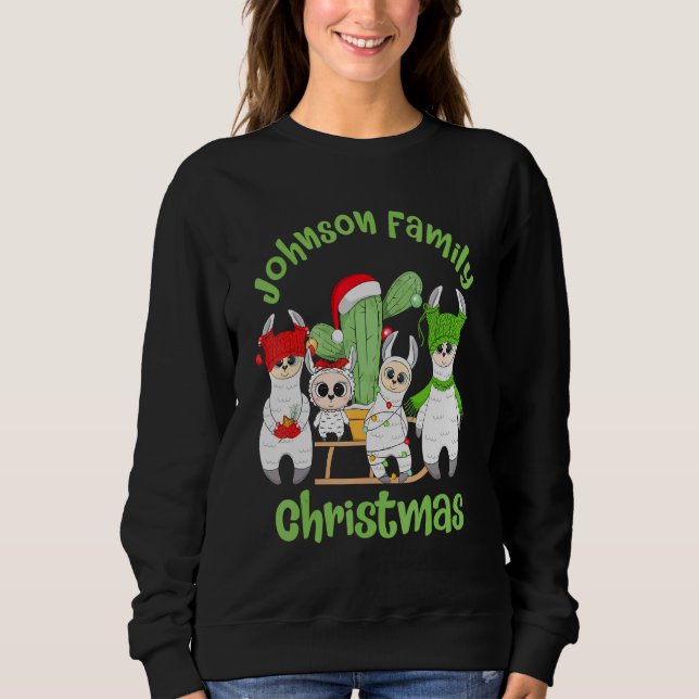 Sweatshirt Famille Llama Hommes Femmes et enfants Johnson Fam (Devant)