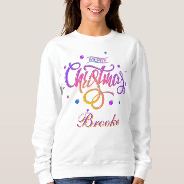 Sweatshirt Famille Monogramme De Noël Cute Personnalisée Avec (Devant)