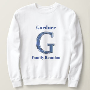 Sweatshirt Famille Réunion Nom Lettre G Bleu initial