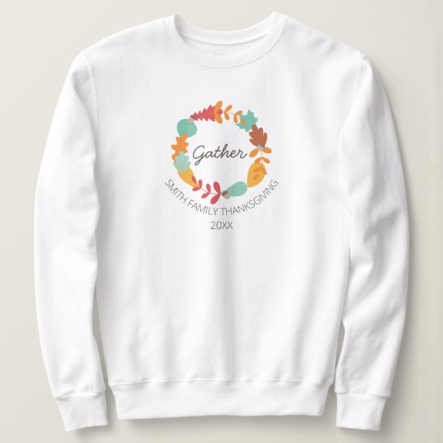 Sweatshirt Famille Thanksgiving Gather (Design devant)