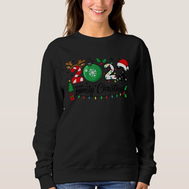 Sweatshirt Family Christmas 2022 Merry Xmas Tree Light Garden (Devant)