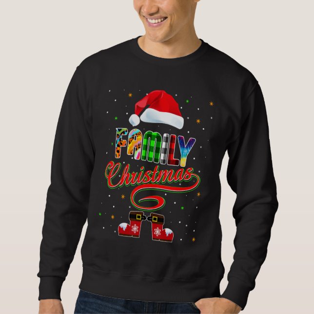 Sweatshirt Family Christmas 2022 Squad Xmas Santa Pajama Leop (Devant)