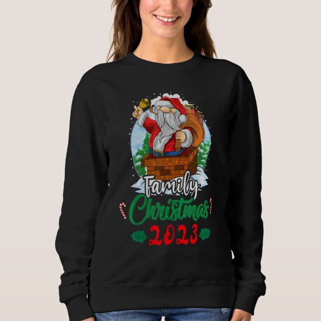 Sweatshirt Family Christmas 2023 Matching  Squad Santa Elf  1 (Devant)