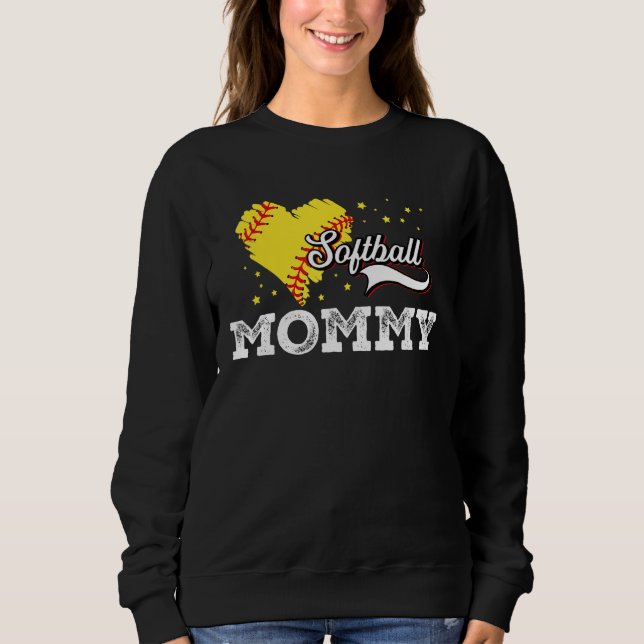 Sweatshirt Family Softball Palyer Mommy Softball Mother Grand (Devant)