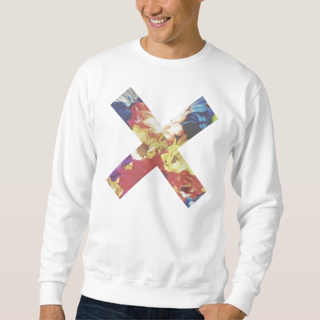 Sweatshirt fané de Foral X par Megaflora (Devant)