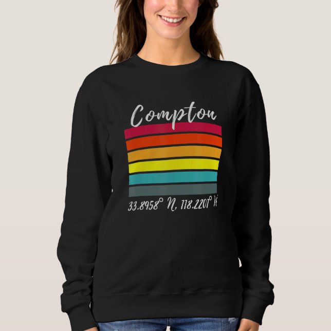 Sweatshirt Fans Compton Latitude Et Longitude Ca Los Angeles (Devant)