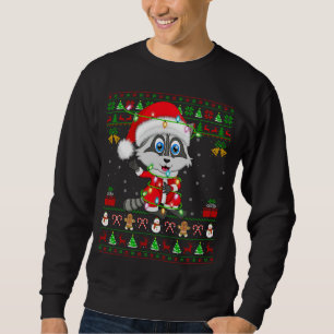 Sweatshirt Fantaisie Xmas Lights style sucré moche Père Noël 