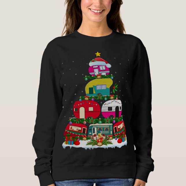 Sweatshirt Fantastique éclairage de Noël Père Noël Camping RV (Devant)