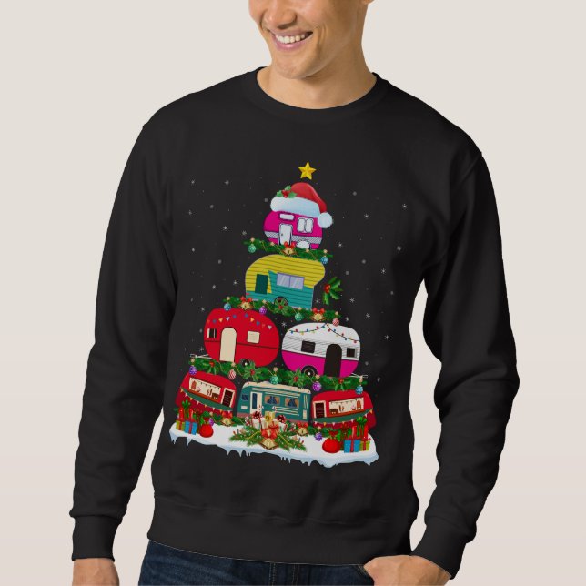 Sweatshirt Fantastique éclairage de Noël Père Noël Camping RV (Devant)