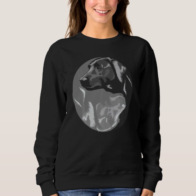 Sweatshirt Fantastique Labrador Pour Hommes Cool Gris Et Noir (Devant)