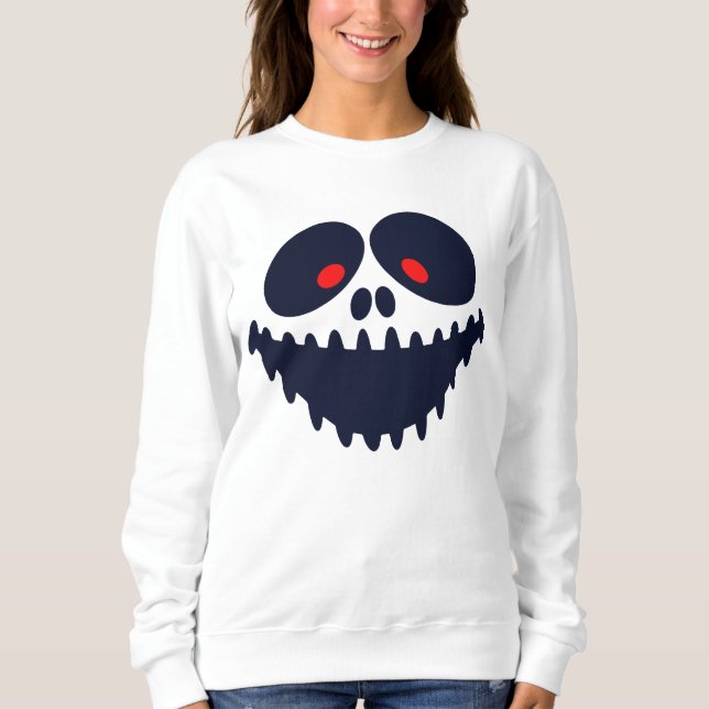Sweatshirt fantôme d'Halloween visage drôle effray (Devant)