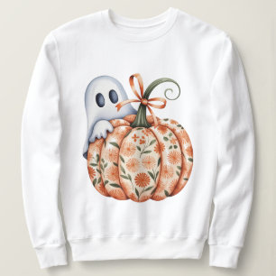 Sweatshirt Fantôme lunaire et Citrouille floral Peek Hallowee