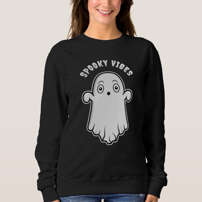 Sweatshirt Fantômes aux vibrations effrayantes Mignon dessin  (Devant)