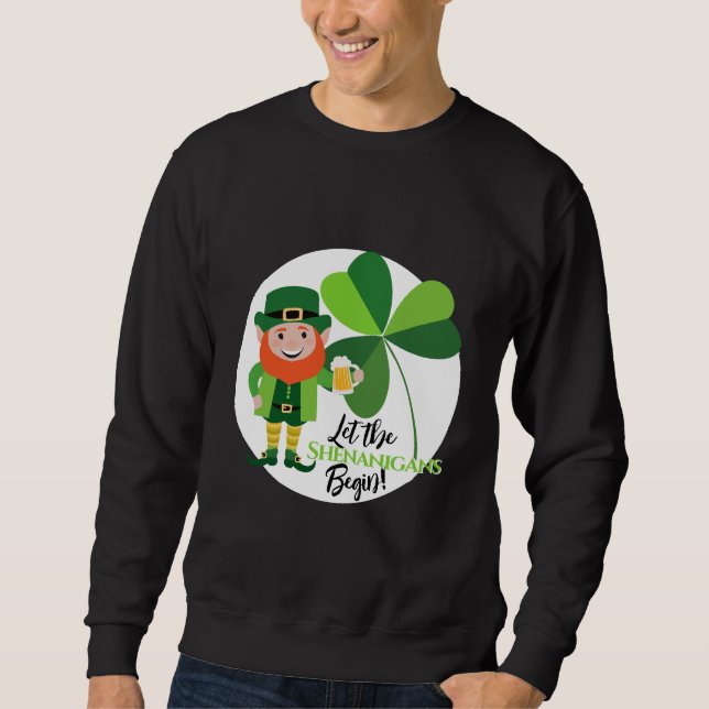 Sweatshirt Farces Leprechaun  Trèfle Saint-Patrick (Devant)