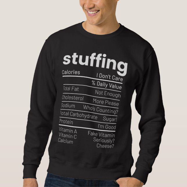 Sweatshirt Fardeau Nutrition Fiches Thanksgiving Nutrition Fa (Devant)