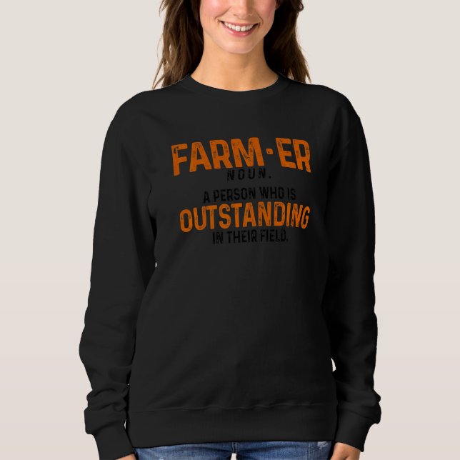 Sweatshirt Farmer Definition Noun Farmer Agriculture Tractor  (Devant)