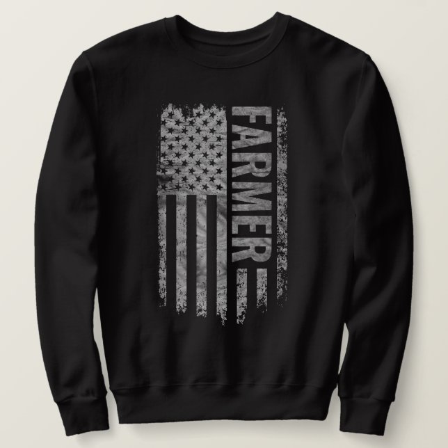 Sweatshirt Farmer USA Flag Distressed design (Design devant)