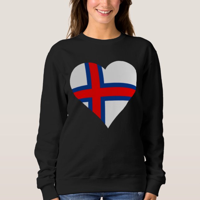 Sweatshirt Faroe Islands Flag Heart Faroe Islands Love Faroe  (Devant)